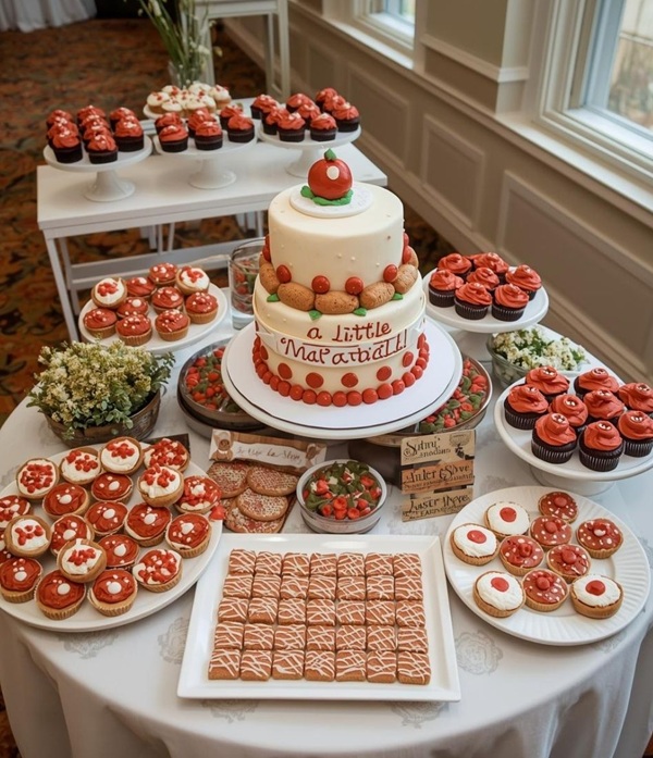 little meatball is on the way baby shower food setup