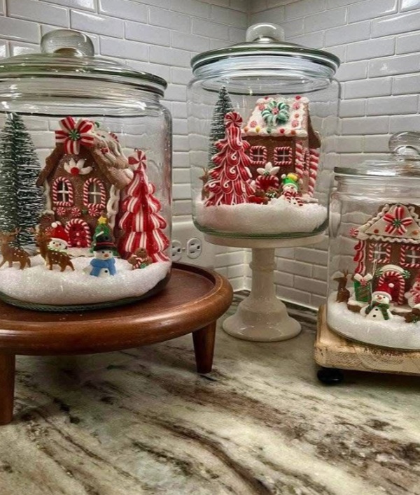 gingerbread house in a jar