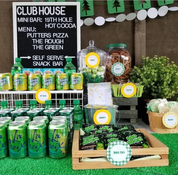 golf baby shower drink station labels