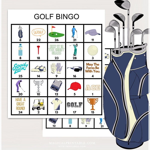golf bingo cards