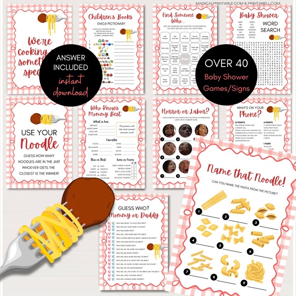 little meatball baby shower games bundle
