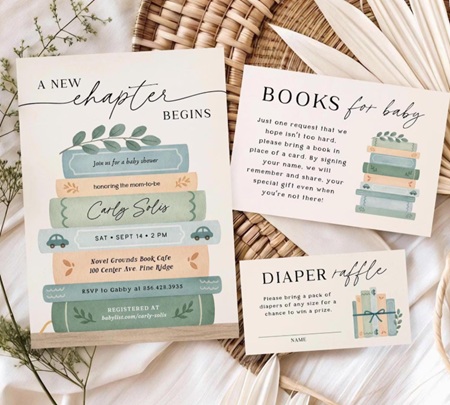 New Chapter Begins Storybook Baby Shower Invitation Bundle