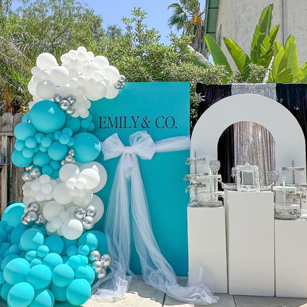 elegant tiffany and co inspired baby shower setup