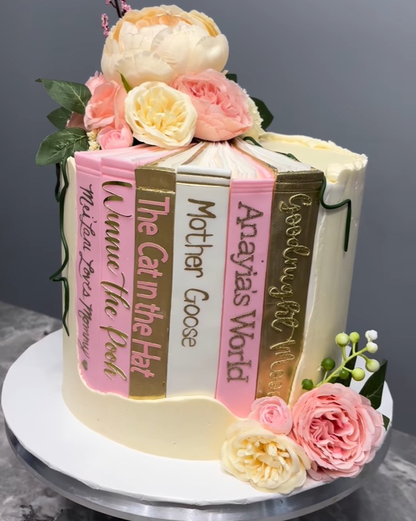 new chapter begins baby shower cake for girl