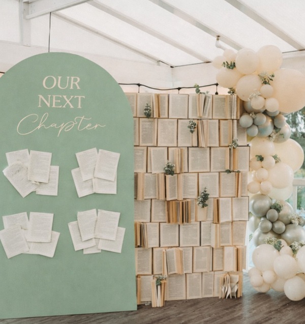 our next chapter baby shower decors