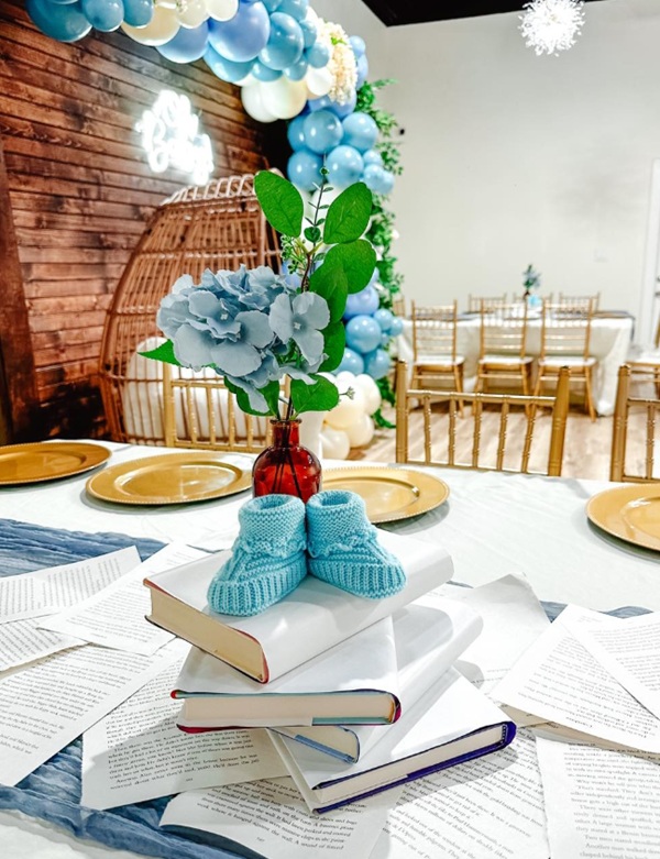 stack of book centerpiece