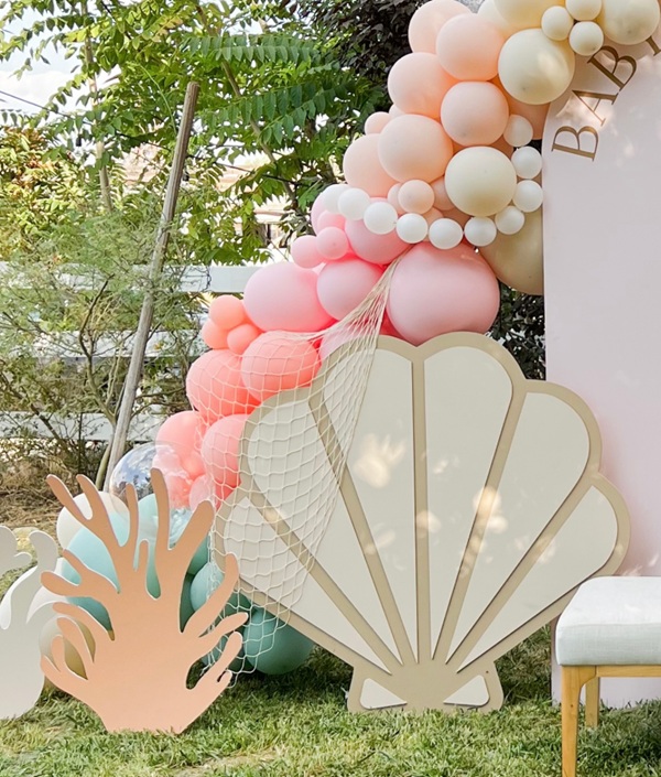 A Little Pearl Is On Her Way baby shower cutout props