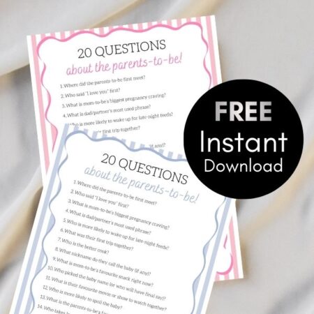 FREE 20 Questions About the Parents-to-Be
