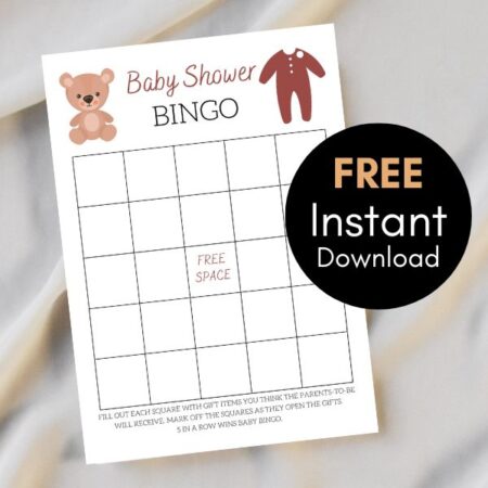 FREE Teddy Bear Baby Shower Bingo Printable