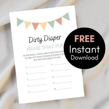 FREE Baby Shower Dirty Diaper Game Printable