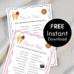 FREE This or That Baby Shower Game Printable
