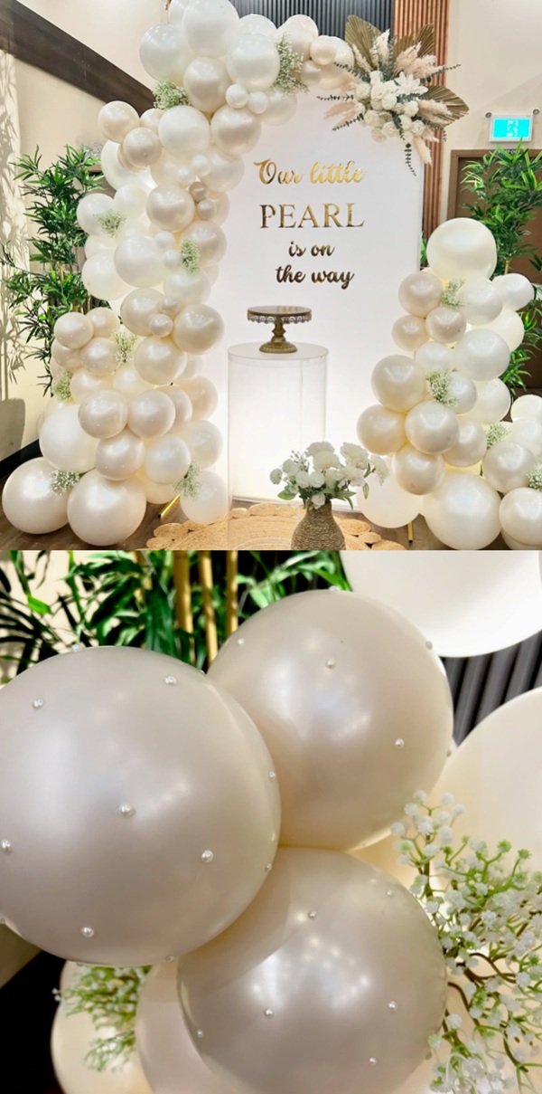 pearl balloon garland