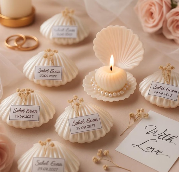 pearl shell candle favors