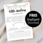 Free Baby Prediction and Advice Card Printable for Baby Showers