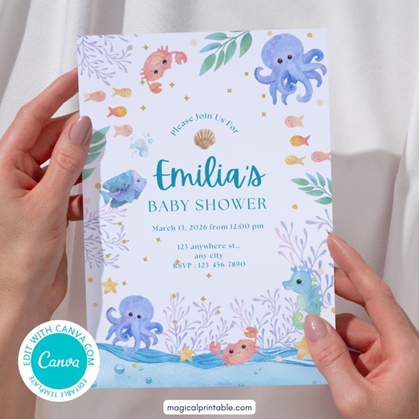 Sea You Soon Baby Invitation