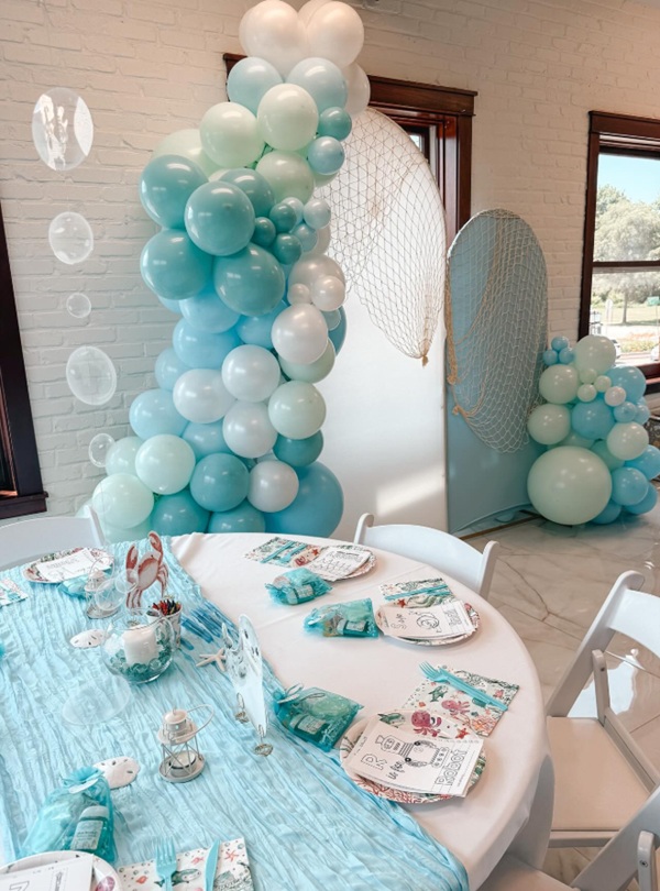 sea you soon baby shower table setup