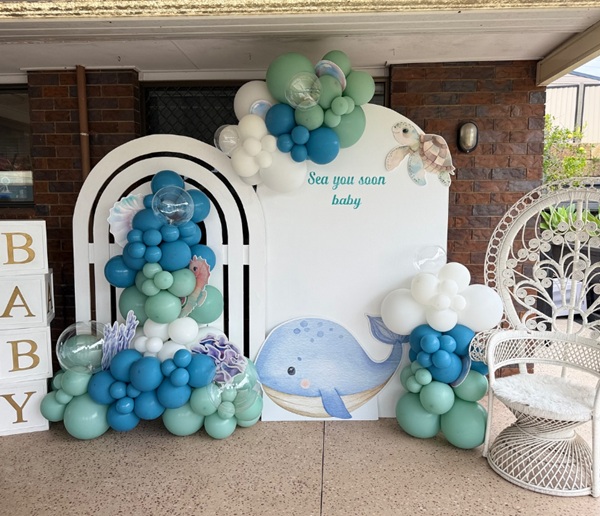 under the sea baby shower setup
