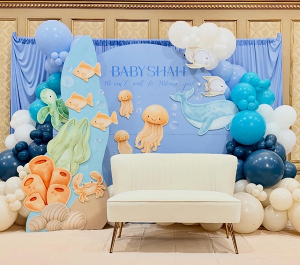 under the sea party props and balloons