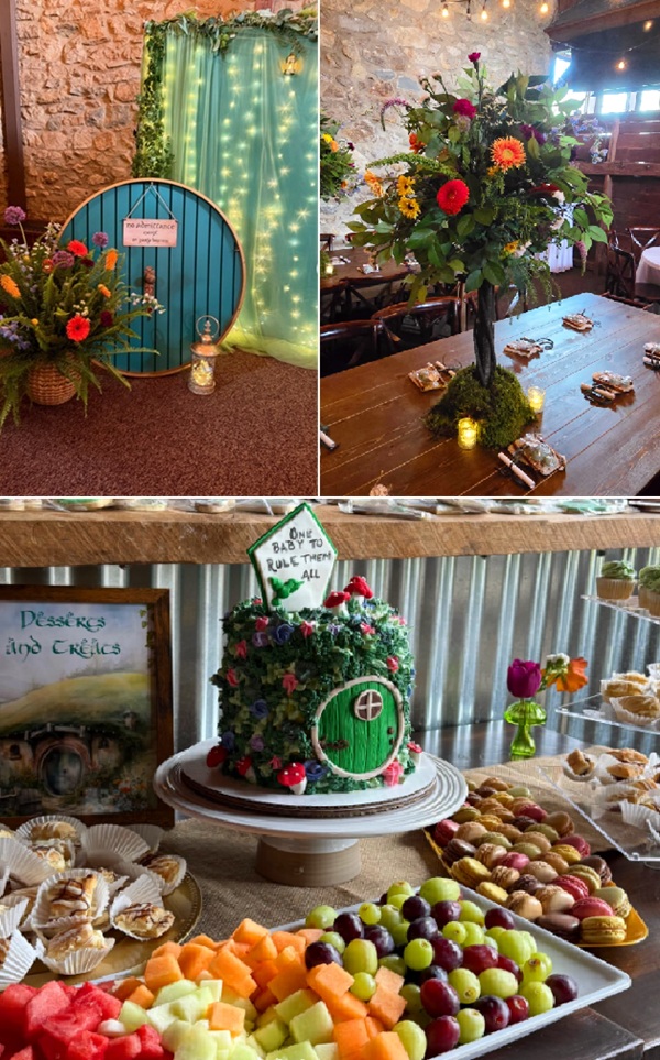 the hobbit baby shower decors and food