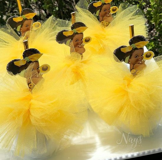 sunflower girl in tutu candy apples