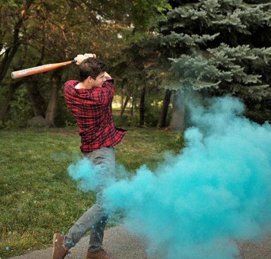 Baseball poweder Gender Reveal