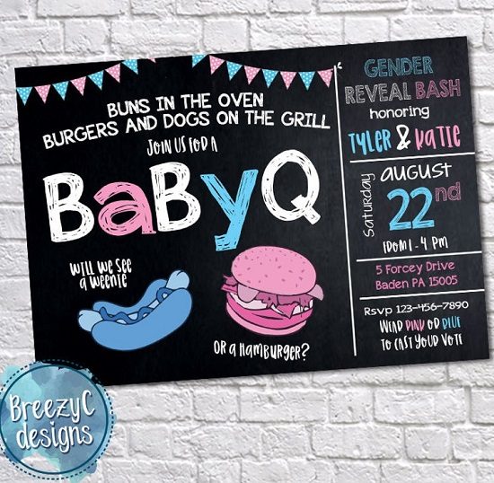 Bun in the Oven Gender Reveal Invitation