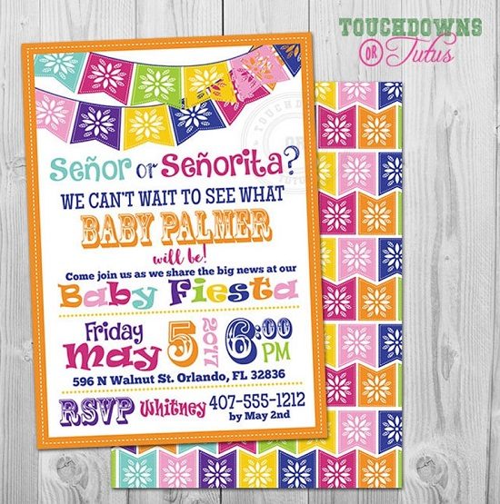 Fiesta Gender Reveal Invitation