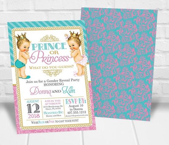 Prince or Princess Gender Reveal Party Invitation