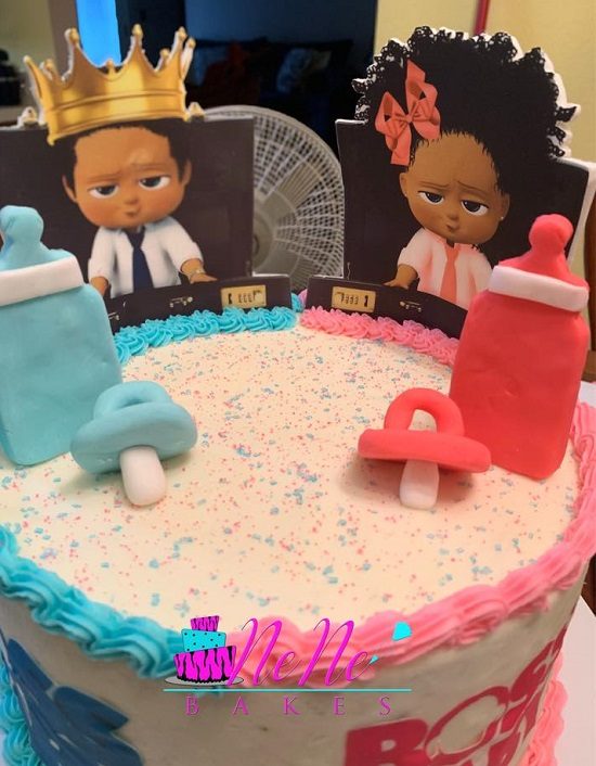 boss baby gender reveal cake